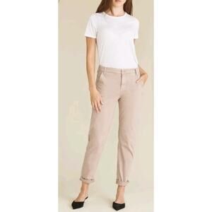 NWT VERONICA BEARD AYLA Khaki Tan womens Chino Pants High Rise Size 25 Stretch